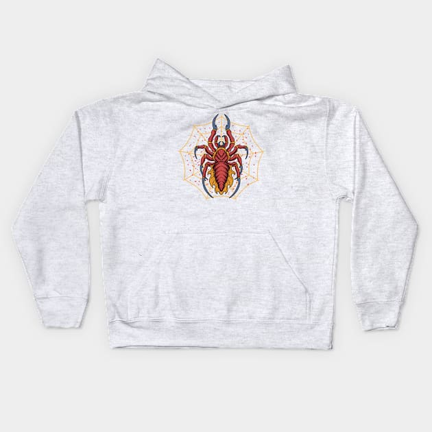 Spidero Back Print Kids Hoodie by Tuye Project